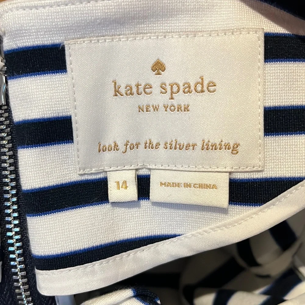 KATE SPADE Stripe Sheath Dress in Rich Navy & White